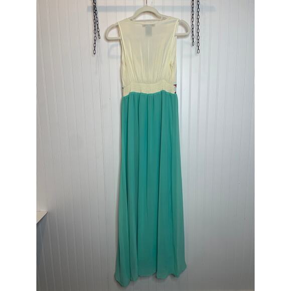 Flying Tomato Embroidered Empire Waist Tropical Beach Chiffon Maxi Dress S - Picture 4 of 7